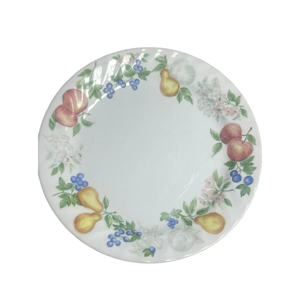 3 Piece Corning Corelle Chutney Fruit Swirl Rim 1‎ Dinner, 1 Salad, 1 Saucer Set